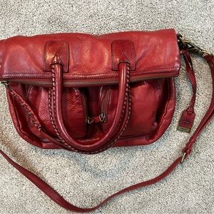 FRYE Jenny Red Fold Over Crossbody Bag